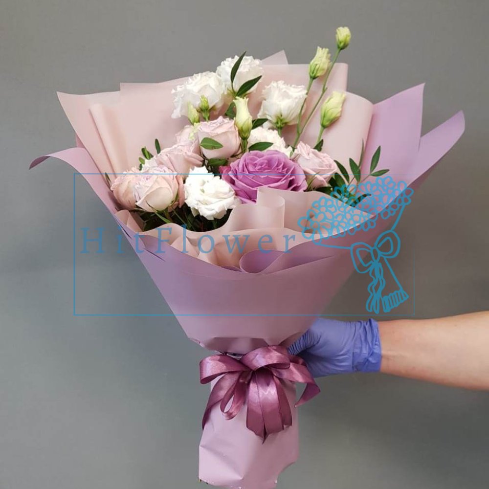 Букет цветов из: Розы и Альстромерии